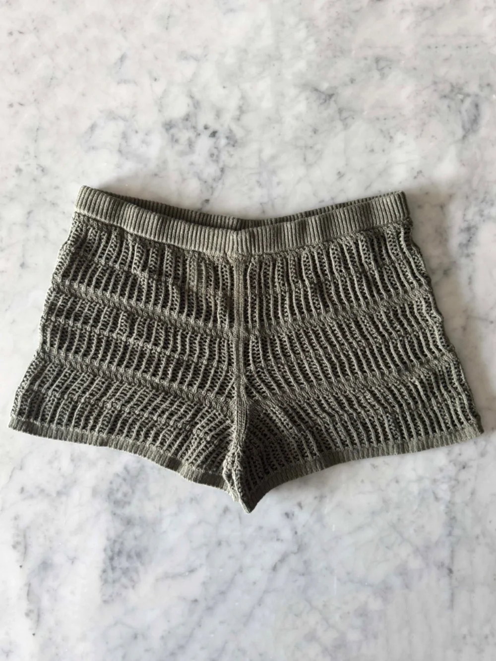 Aerie Crochet Shorts Olive Green XL Cotton Swim Cover Up